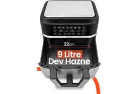 Resim Goldmaster Doublefry 2850W 9 Litre 3xl Dev Tek ve Çift Hazneli Dokunmatik Airfryer Yağsız Sıcak Hava Fritözü 