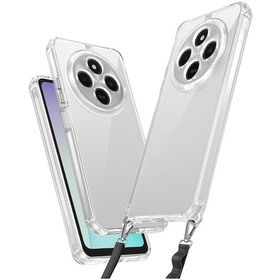 Resim Xiaomi Redmi 14c 4g Uyumlu Kılıf Airbagli Takılabilir Askı Aparatlı Tchs Snap Silikon Kapak-şeffaf Şeffaf 