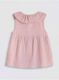 Resim LC Waikiki Pembe Bebe Yaka Kız Çocuk Gömlek 