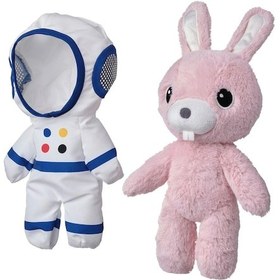Resim Aftonsparv 28 Cm Çıkarılabilir Astronot Giysili Tavşan Yumuşak Peluş Oyuncak Pembe Uzay Temalı 