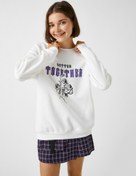 Resim Bisiklet Yaka Uzun Kollu Baskılı Sweatshirt 