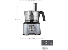 Resim Çok Fonksiyonlu 2000W Mutfak Robotu Seti, Şık Gümüş Tasarım 