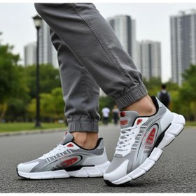 Resim Wickers Siyah Erkek Spor Ayakkabı Sneaker Ayakkabı Beyaz / Kırmızı Köpük Taban Bağcıklı 2755 