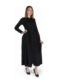 Resim Barbora Keten Günlük Yazlık Tam Boy Tesettür Kadın Elbise İc391 001 