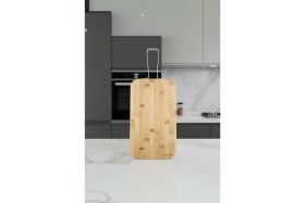 Resim Feyza Design Paslanmaz Çelik Saplı Çok Amaçlı Kesme Tahtası, Dayanıklı ve Şık Tasarım 