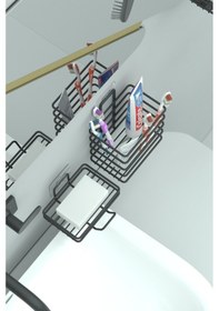 Resim Zabata Yapışkanlı Metal Diş Fırçalık + Banyo Sabunluk 2li Set Siyah 