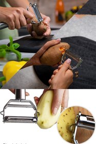 Resim FAYA HOME Paslanmaz Çelik Jülyen Meyve Sebze Soyucu Kesici Doğrayıcı 
