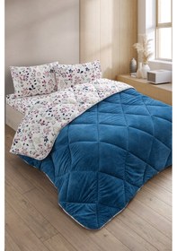 Resim Morena Çift Kişilik Wellsoft Yorgan Uyku Seti Mavi 
