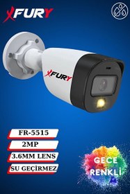 Resim Fury Gece Renkli 5 MP Lens 1080P Full HD AHD Güvenlik Kamerası Ultra Led Renkli Gece Görüş Kamera 