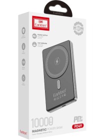 Resim EARLDOM PD49 10.000 mAh 15W Kablosuz Şarj ve 20W Type-C Çıkışlı PD Hızlı Şarj Powerbank - Siyah 