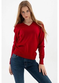 Resim Fashion Friends Kadın Kazak Bordo 23k0244k1 24ke21000002 E2186 Bordo 