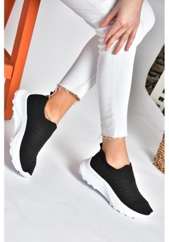 Fox Shoes P555461003 Siyah Hakiki Deri Kadın Spor Ayakkabı Sneakers Siyah