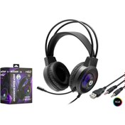 Resim HADRON H82 Oyuncu Kulaklığı Rgb Usb & Aux3.5 Siyah 