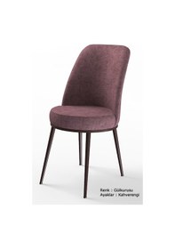 Resim Canisa Concept Dexa Serisi Gülkurusu Renk 4 Adet Sandalye, Renk Gülkurusu, Ayaklar Kahverengi Gül Kurusu 