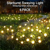 Resim 6 adet FACHOI Güneş Firefly LED Işıkları, Dış Mekan Akıllı Sensör İndüksiyon Lambaları, Rüzgar Sallanan Dekoratif Bahçe Patio Yürüyüş Aydınlatması, Parti Düğün Dekoru için Akıllı Işık Sensörü, Güneş Enerjili, ≤36V, Akıllı Dış Mekan Aydınlatması | Starburst Sallanan Işık | Güneş Enerjili Işık 