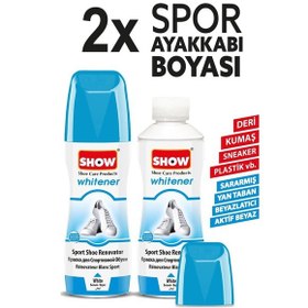 Resim Show Deri Ve Kumaş Beyaz Spor Ayakkabı Boyası. 2 Li 75 Gr. Beyaz 