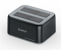 Resim Orico Type-C 3.2 2 Bay 2.5/3.5 inç SATA HDD SSD Dock Station Siyah 