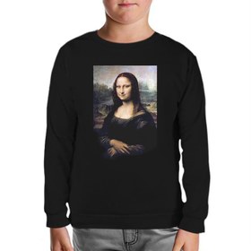 Resim Mona Lisa Siyah Çocuk Sweatshirt 