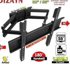Resim Dizayn 121 Ekran Çift Kollu Hareketli Lcd Led Tv Askı Aparatı 