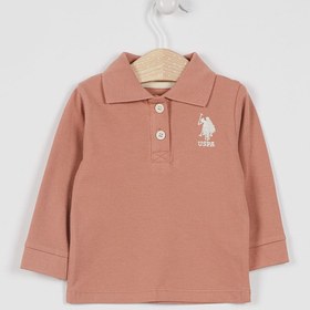 Resim U.S. Polo Assn. U.s. Polo Assn Lisanslı Classic Açık Kahve Bebek Uzun Kol Yakalı Sweatshirt 