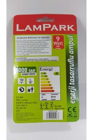 Resim Lampark 9W 585LM E27 Duy Beyaz Işık Tasarruflu Ampul 