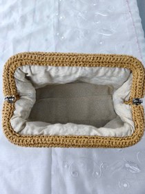 Resim El Örgüsü Çiçek Motifli Clutch 