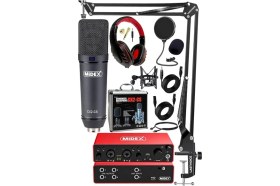 Resim Functional Paket-4 Stüdyo Ekipmanları Mikrofon 4 Çıkış Ses Kartı Full Set 