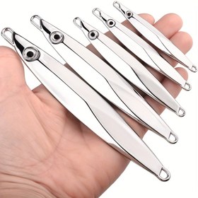 Resim 1pc 40g 60g 80g 100g 120g Batan Metal Jig, Gümüş Trolling Sert Yem, Levrek Balıkçılığı Yemi, Tuzlu Su Balıkçılığı İçin Balıkçılık Takımı 