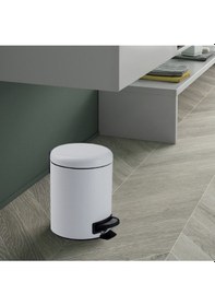 Resim Çöp Kovası, Pedallı, Soft, 3lt - Mat Beyaz Mat Beyaz 