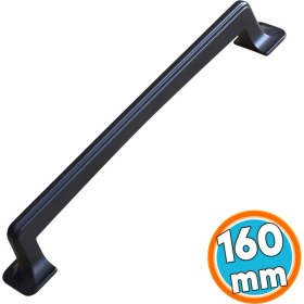 Resim Mutfak Çekmece Mobilya Dolap Dolabı Kapak Kulpları Kulpu Kulbu 16 cm 160 mm Siyah Metal Kulp 