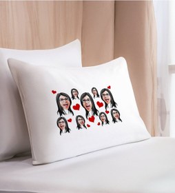 Resim Bk Gift Kişiye Özel Karikatür Tasarımlı Pamuklu Yastık Kılıfı-4 50x70cm , Sevgiliye , Ev si, Tasarım Ev Tekstili 