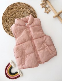 Resim Miniğimin Cicileri Cepli Unisex Çocuk Fermuarlı Şişme Yelek -... Pudra 