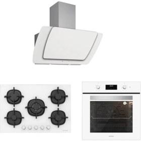 Resim Silverline BO6502W02 - CS5364W01 - 3373 Misto 60 Beyaz Cam Ankastre Set 