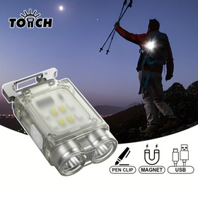 Resim Mini Cob Floresan Anahtarlık, USB Şarj, Katlanabilir Stand Şişe Açacağı ve Mıknatıslı Taban, 6 Işık Modu, Kamp, Yürüyüş İçin Kullanılabilir veya Tatillerde Erkek Arkadaş/Kız Arkadaşa Kamp Yürüyüş Hediyesi Olabilir 