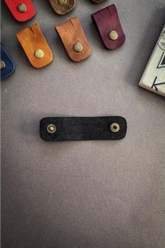 Resim anchoraft Hakiki Deri Kablo Tutucu Tekli-crazy Siyah 