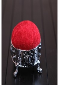 Resim Hürrem Bone Kırmızı Eşarp Şal Iğnedanlık Kadife Gümüş Ayaklı 5004_31 Kırmızı 