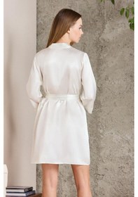 Resim Pierre Cardin Ekru Saten Kısa Tek Sabahlık 1010 Ekru 