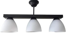 Resim Mylights Retro Üçlü Sıralı Opal Camlı Tavan Avize 50 Cm En 