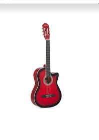 Resim Ravenni Rcg-120 4/4 Klasik Gitar Tam Boy Kesik Kasa Kılıf+penaseti+kapo Hediyeli Kırmızı 
