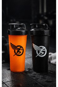 Resim OKTORIA 2’li Shaker Seti - Filtreli, Sızdırmaz Protein ve Supplement Karıştırıcı - Turuncu / Siyah 