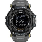 Resim Hanyang Gri Smael Askeri Spor Dijital Saat Erkekler Için Su Geçirmez LED Arka Işık Kol Saati Hafta Tarih Çalar Saat Relogio Часы Мужские Reloj (Yurt Dışından) 