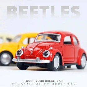 Resim Zilinn 1:36 Model Araba Dekorasyon Oto Taşıma Aksesuarları Erkek Çocuk Hediye Alaşım Araba Model Beetle Vintage Kapıçocuk Oyuncak Beyaz Altın 