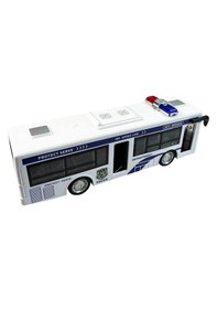 Resim Açılır Kapılı Sesli Ve Işıklı Polis Otobüsü - 20 Cm Şehir Hizmet Aracı 