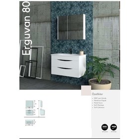 Resim Evros Erguvan 80 Cm Banyo Dolabı Beyaz 