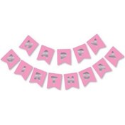 Resim Pembe Gümüş Happy Yaldızlı Banner 