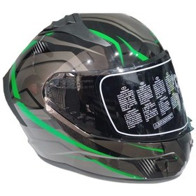 Resim Mts Pro 801 Lead Güneş Gözlüklü Kask Siyah - Yeşil 