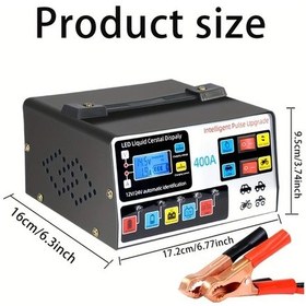 Resim Xuweiwei 1 Bilgisayar 12v 24v Akıllı Pil Şarj Cihazı Led Ekranlı 110 220v Uyumlu Taşınabilir Güç Kaynağı Verimli Araç Pil Bakımı İçin Pil Olmadan 