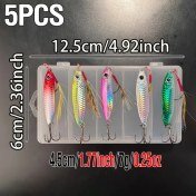 Resim Kutu Başına 5 Adet Balıkçılık Yemi Metal Jig 7g/10g/15g/20g/25g/30g Yavaş Jigleme Tuzlu Su Yapay Yem Üçlü Kanca ile 