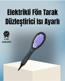 Resim UCUZTEKNO Isıya Dayanıklı Seramik Elektrikli Düzleştirici Tarak Hızlı Isınma ve Kolay Kullanım 