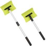 Resim Yunboo Oto Kardan Adamı: Çift Kenarli Buz Kazıcı, 180 Döner Kafa, Genişletilebilir Çubuk, El Içi Anti Kayma, Kışlık Cam Ve Çamurluk Temizleme Aleti 